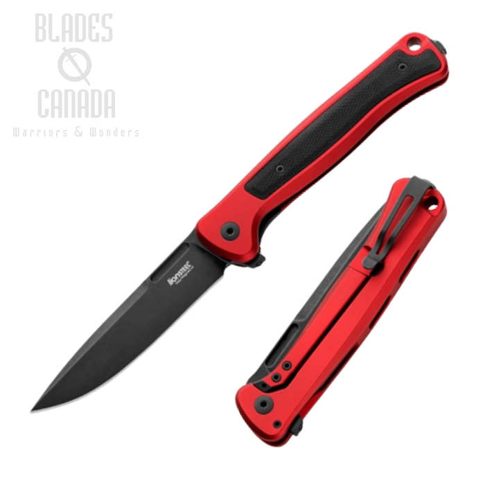 Lion Steel Skinny SK01A RB Flipper Framelock Knife, CPM MagnaCut Black, Aluminum Red/Micarta Black